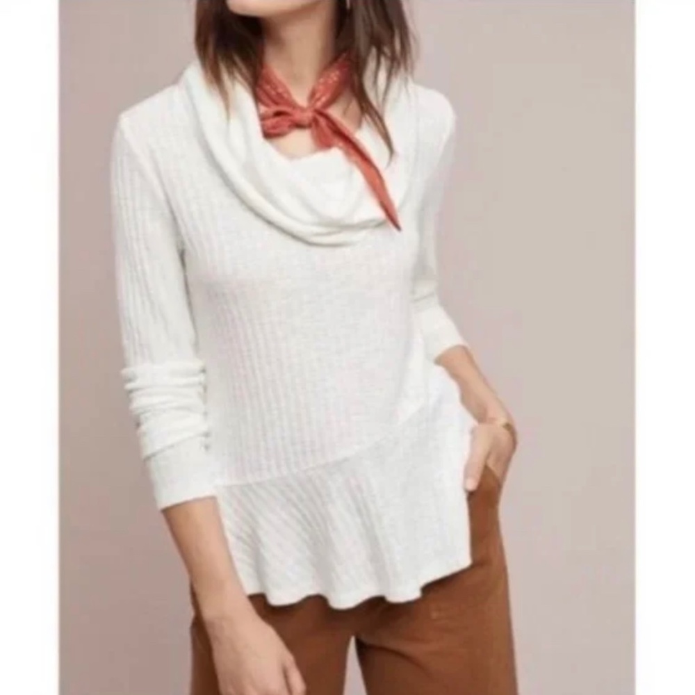 Anthropologie Maeve Winterscape Cowl Neck Sweater Size L